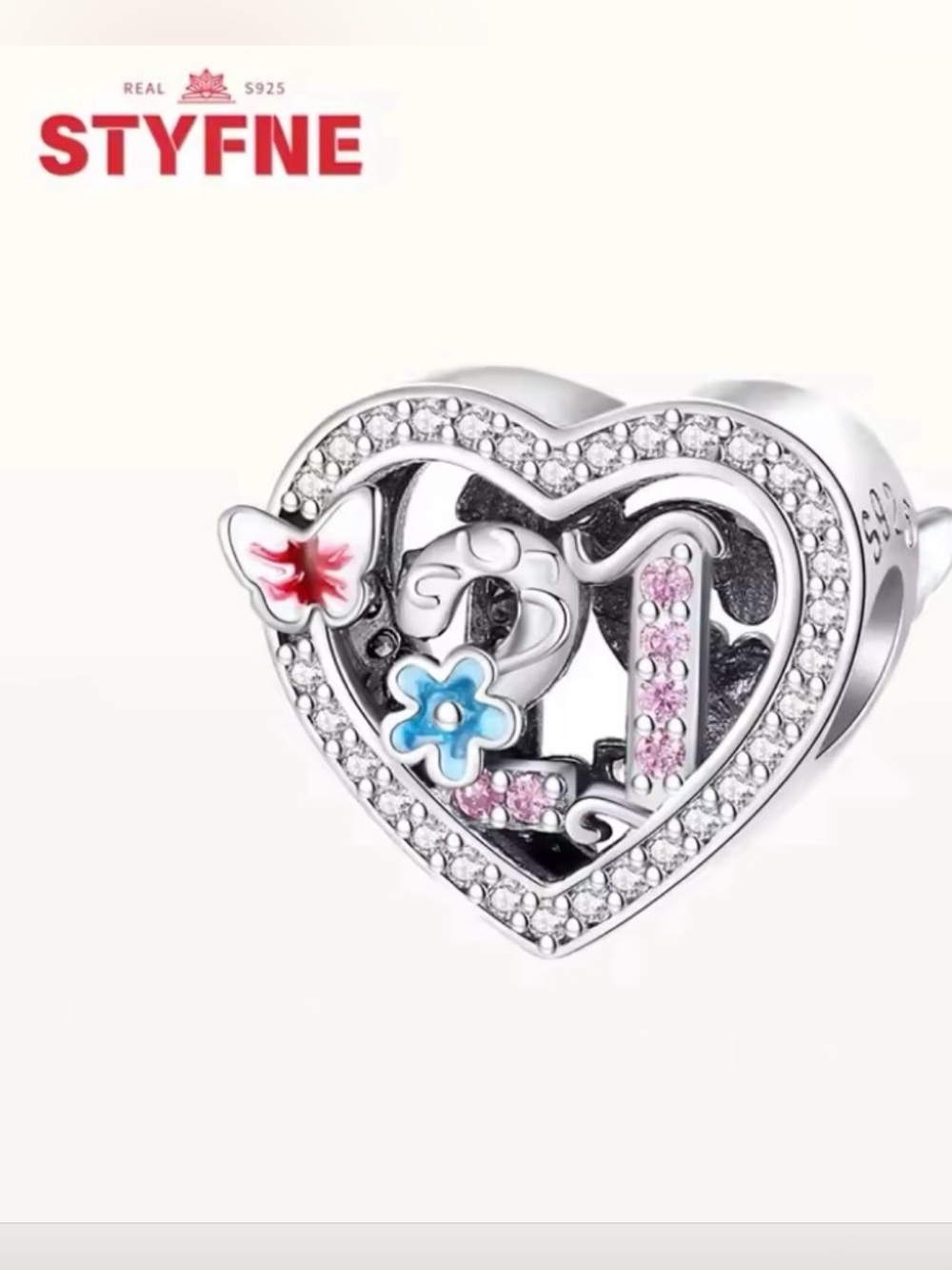 Sterling Silver 925 Charm with Number “21”